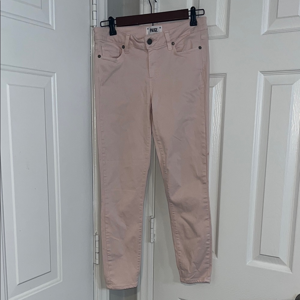 PAIGE Pink Ankle Cropped Jeans